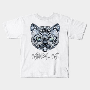 Cool Metal Cannibal Cat Kids T-Shirt